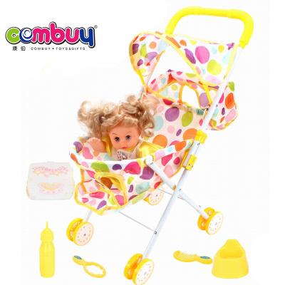 China Cartoon Toy Trolley Iron Drink Water Pee 12 Inch Toys Stroller Baby - Doll Set for sale