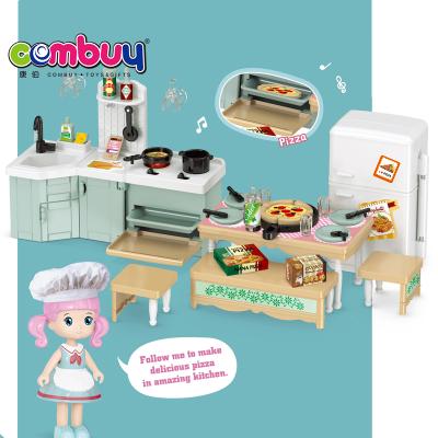 China Mini Furniture Girls Toys Kitchen Set Simulated Dollhouse Simulated Sound Lighting Mini Furniture Girls Toys Kitchen Set Dollhouse for sale