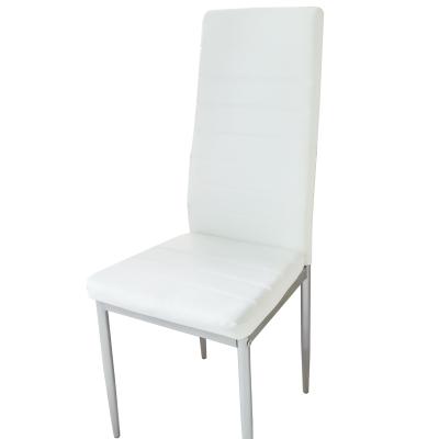 China Modern K/D Velvet Dining Chairs Set White Leather Dining Chair Metal Chair for sale