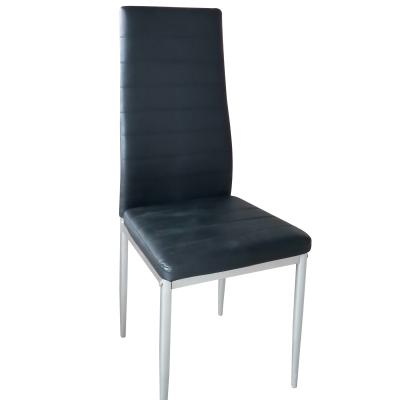 China K/D Modern Design Dining Metal Chair Leather Restaurant Dining Black Legs Chair for sale