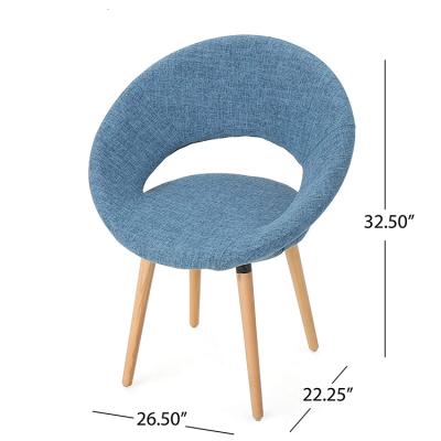 China Eco - Friendly Blue Fabric Dining Chair Modern Velvet Dining Chair for sale