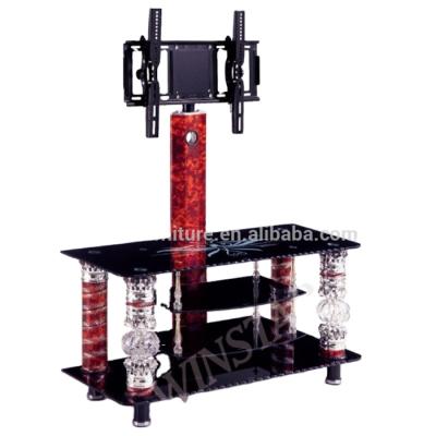 China Modern Black Tempered Glass Led Center LCD TV Stand Living Room LCD TV Stand Home Furniture for sale