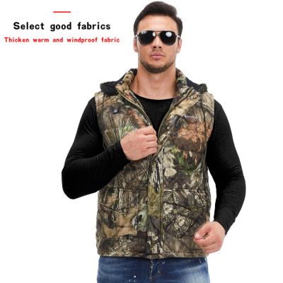 China USB Forest Breathable Border Smart Electric Heating Warm Camouflage Hunting Outdoor Sports Vest Custom Cotton Padded Jacket for sale