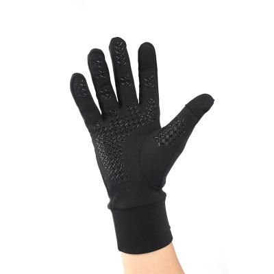 China Comfortable PU Windproof Outdoor Thermal and Slip-proof Touch Screen Running Silica Gel Gloves for sale