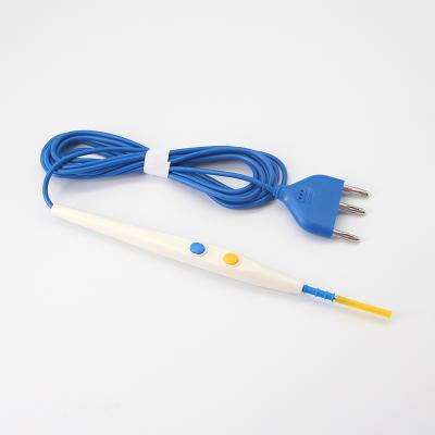 China High Quality Metal Circle Blue White Button Medical Hand Control Disposable Electrosurgical Pencil for sale