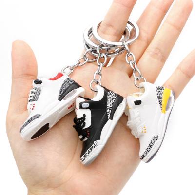 China 3D Sneaker 1/6 Cute Soft High Quality Cute aj3 PVC Rubber Llaveros Shoes Jor Dan Shoe Key Chain Accessories aj4 aj11 main chain for sale