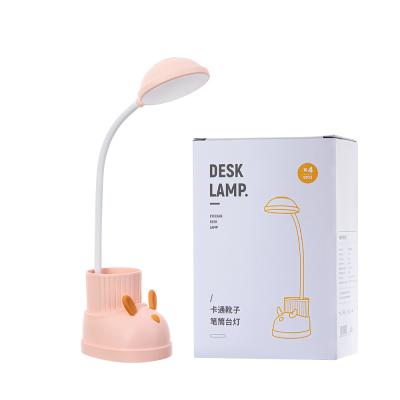 China Universal Led Adjustable Brightness Touch Stepless Dimmable Cartoon Desk Lamp USB Rechargeable Adjustable Flexible Desk Lamp for sale