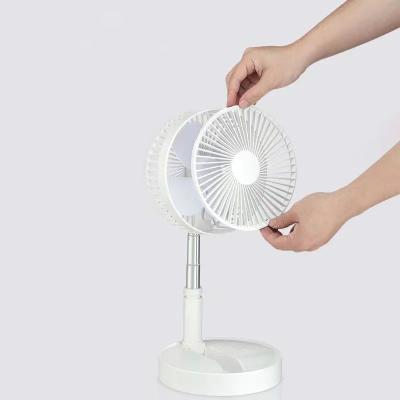 China Fashion Small Retractable Foldable Handheld Wireless Round Fan Telescopic Chargeable Desk USB Fan Folding Cooling Desk Fan for sale