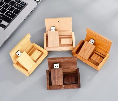 China Promotion\Business\Photography Customized Square Wooden Logo USB Gift Box School\Office USB Flash Drive USB 3.0 8GB 16GB 32GB Wedding Gifts for sale