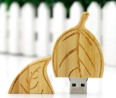 China Promotional Wood Leaf Simulation Gift Gift Golden Tree Leaves Usb Pen Drive Usb 2.0 Flash Memory Card for sale