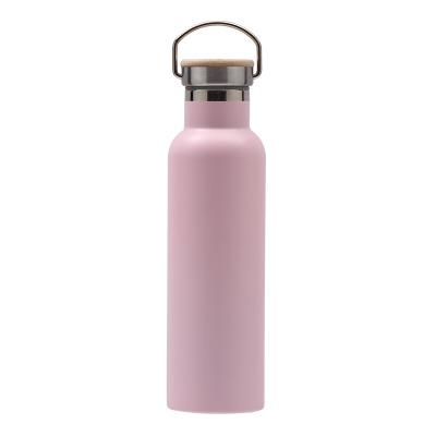 China Sustainable 500ML 800ML Double Wall Custom Vacuum Insulated Stainless Steel Water Bottles With Bamboo Lid for sale