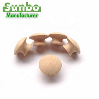 China Simple Hot Sales Cheap Nature Wooden Hole Knobs For Drawer Or Cabinet for sale