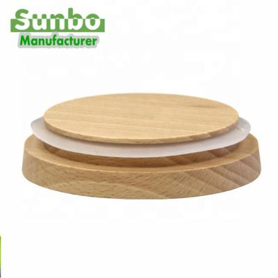 China Custom Pilfer Proof Wooden Candle Lid and Jar Lid for sale