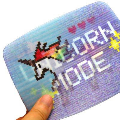 China Eco-friendly big size Custom 3D Effect Lenticular garments patches custom lenticular badge for sale