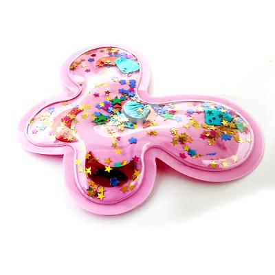 China Pink butterfly 3D Transparent Rubber Sequins Glitter Patch Filling Patches for sale