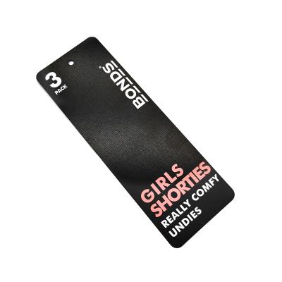 China Factory Price custom fashion jewelry black embossed recycled hang tags design custom clothing hang tag for garment for sale