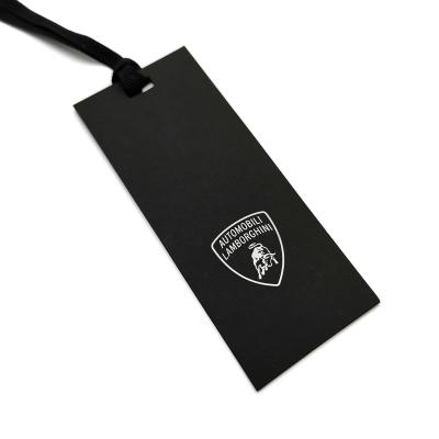 China Factory Price custom fashion jewelry black embossed recycled hang tags design custom clothing hang tag for garment for sale