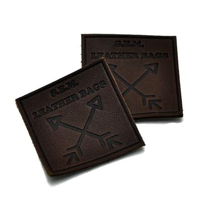 China Wholesale Factory Direct Sale Custom Printed Leather Labels Deboss Leather Patch for sale