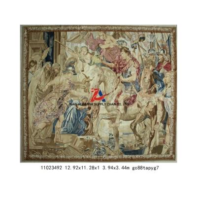 China French Aubusson style wall tapestry 126 x 89 cm large wool brand new rare antique with CE certificate for sale