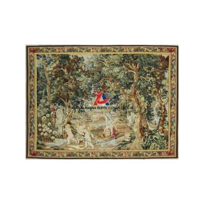 China Professional antique french wool aubusson tapestries Aubusson style wall hanging tapestry made in China with low price for sale