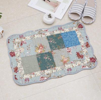 China Washable Non-Slip Absorbent Cotton Floor Rug Bathroom Toilet Floor Rug Mat/Door/Bedroom/Kitchen Patchwork Floor Mat for sale