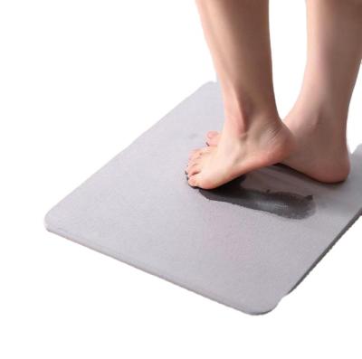 China New Diatomaceous Mud Bathroom Toilet Mat Non-Slip Absorbent Carpet Diatomite Stocked Quick Dry Thin Bath Mat For Kids for sale