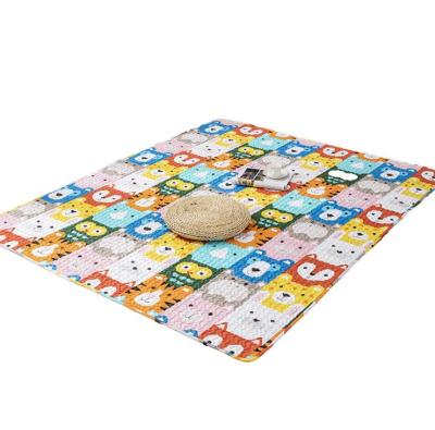 China Washable Cotton Modern Comfortable Wholesale Baby Protective Cartoon Carpet Crawling Mat for sale