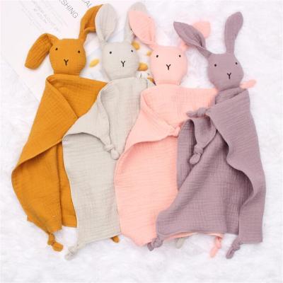 China 2 Ply Baby Muslin Cotton Double-Layer Anti-pilling Wrap Multicolor Comforter Blanket Baby Kids Bunny Blanket for sale