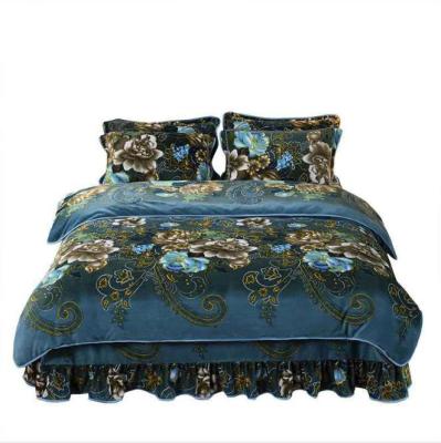 China Morden Nondisposable Colorful Printed Flannel Bedding Sets Wholesale Bedding Sheet Set For Winter for sale