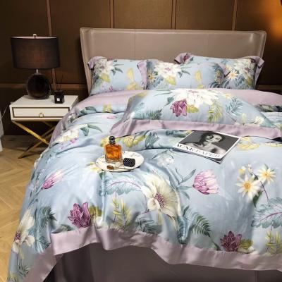 China Home 2021 New Luxury Floral Design Tencel 60s Home Bedding Set In Stock for sale