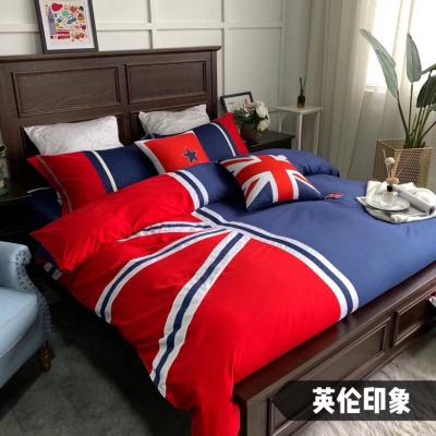 China Disposable 100% COTTON BED SHEET SET WITH American or British America Flag Captain for sale