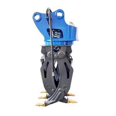 China Truss CE Certificated Hydraulic Rotary Log Grapple For 4-8 Ton Excavator for sale