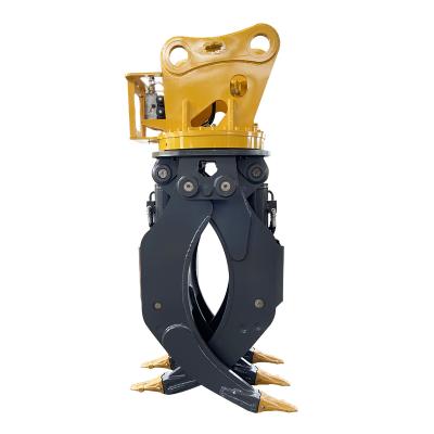 China Farms OEM Q355B Hardware Eaton Rotary Engine Log Grapple For 30T Excavator for sale