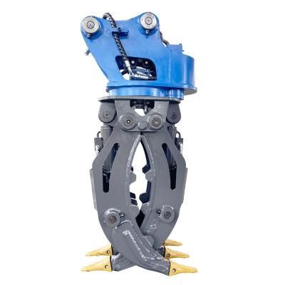 China Farms CE Certified 7 Ton Excavator Hydraulic Rotating Rock Grapple for sale