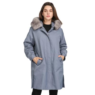 China 2021 Anti-Shrink Real Feminina Faux Fur Trim Hooded Ladies Down Long Coat Plus Size Women Parka Jacket Winter for sale