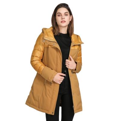 China Customized Warm Hooded Ladies Waterproof Down Long Coat Plus Size Women Parka Jacket Winter for sale