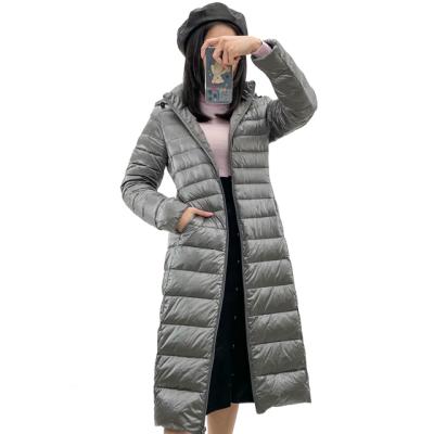 China Customized Warm Hooded Ladies Anti-Shrink Long Plus Size Women Winter Coat Down Jacket for sale