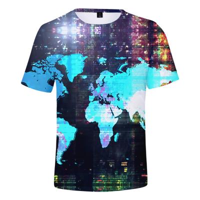 China Other Factory Wholesale 3D Digital Printed Short Sleeve Mens and Womens Custom Patterned T Shirts Hawaii Leisure Sports Fashion for sale