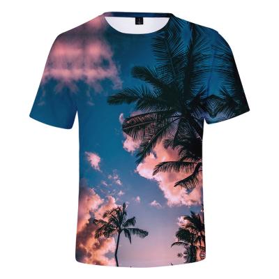 China Other T-shirts men's and women's 3D number printing factory pattern wholesale custom Hawaiian short sleeve sports fashion for sale