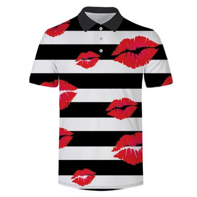 China Factory wholesale custom casual fashion T-shirt digital short-sleeved polo shirt men and women printing Anti-wrinkle summer polo shirt for sale