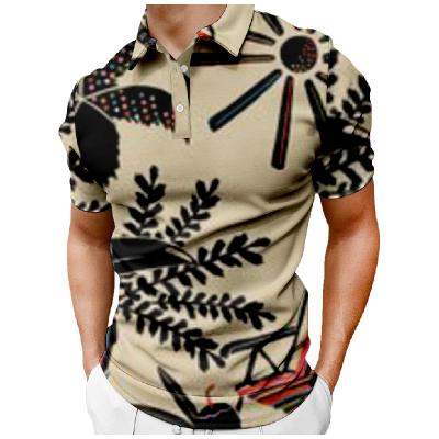 China wholesale Anti-wrinkle polo shirt men's and women's short sleeve 3D digital print florist custom patterned leaves sports casual fashion for sale