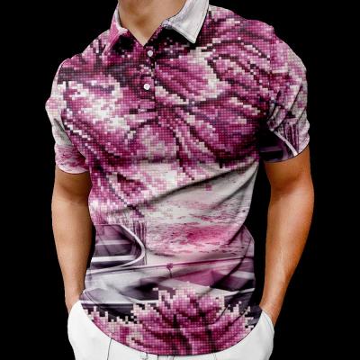 China Factory wholesale 3D digital printing number men's and women's polo shirt Anti-wrinkle short-sleeved breathable and quick drying for sale