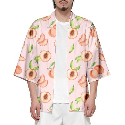 China Custom wholesale summer Japanese casual factory Hawaii fashion polyester kimono men's and women's digital printed clothing for sale