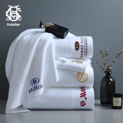 China Logo Towels Easy Dry High Quality Cotton Face Hotel Fashion Bath Face Hotel 100% Hypoallergenic Set Four Set Four Spa Salon Spa Salon Type Hot Hypoallergenic for sale