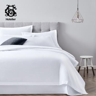 China Customized Size 250TC 300TC 350TC 400TC Anti-Static White Breathable 100% Cotton Comforter Cover Hotel Bedding Set With Quickly Deliver Time for sale