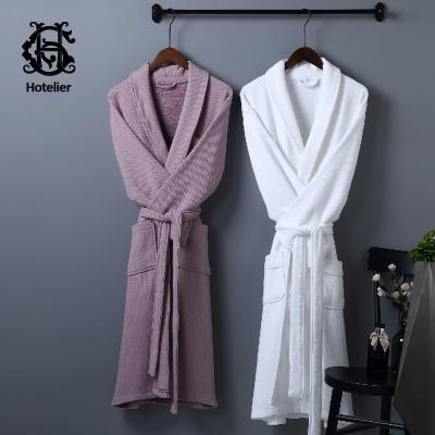 China Hotel Terry Bathrobe Plush Velor Custom White Designer New Design Luxury Comfortable Cotton QUICK DRY 100% QUICK DRY Bathrobe for Women and Man for sale