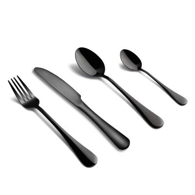 China Sustainable Hot Selling Custom Popular Flatware Set Black Spoons And Forks Stainless Steel Cutlery Sets for sale