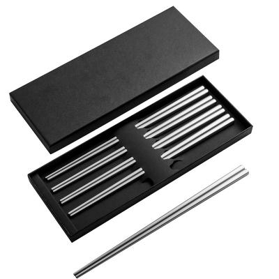 China 304 Stainless Steel Metal Viable Wholesale Japanese Chopsticks With Customized Logo for sale