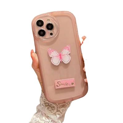 China Shockproof 2022 new crystal TPU shell, butterfly pattern crystal phone shell for sale