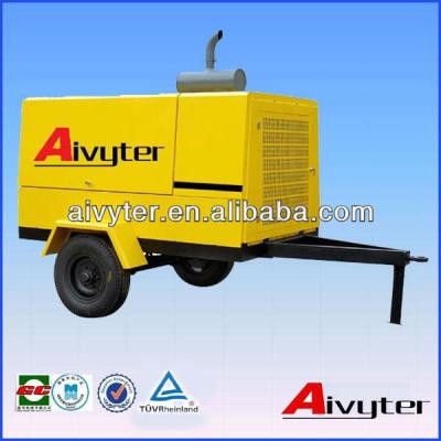 China 12V battery drive 185cfm atlas copco oil lubricated diesel portable air end portable air compressor for sale